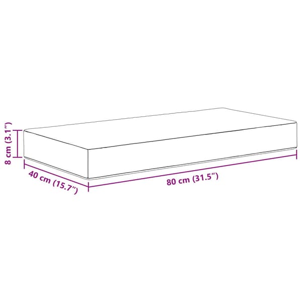 Utomhus sitskudde Grön 80 x 40 x 8 cm 100% Polyester