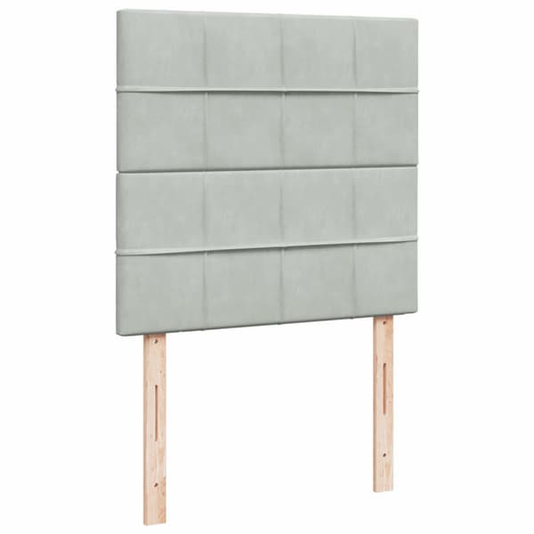 Ramsäng med madrass ljusgrå 80x200 cm sammet