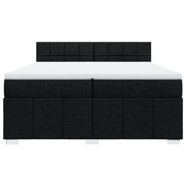 Ramsäng med madrass svart 200x200 cm tyg