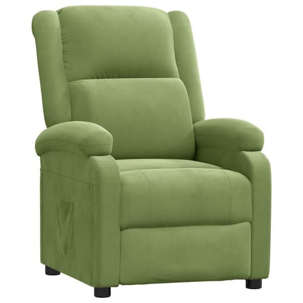Reclinerfåtölj ljusgrön sammet