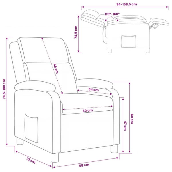 Recliner Svart Konstläder