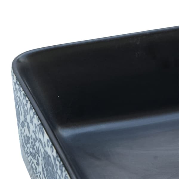 Handfat svart och blå rektangulär 46x35,5x13 cm keramik