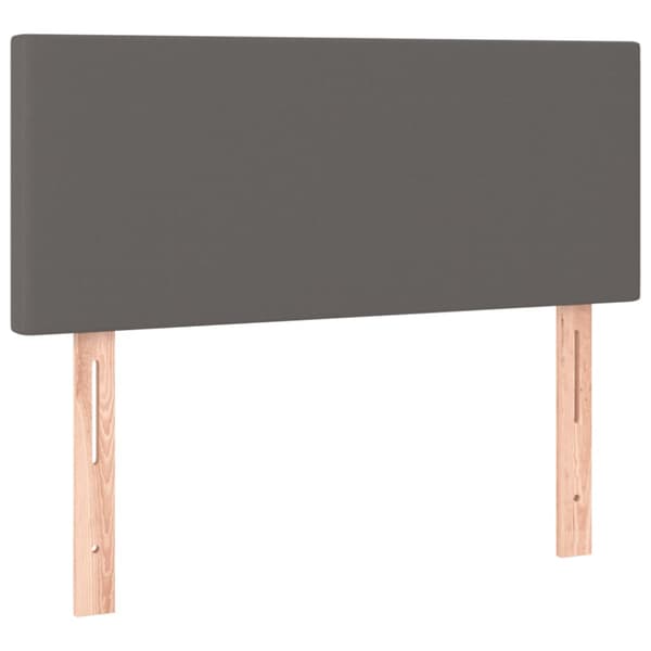 Ramsäng med madrass grå 90x190 cm konstläder