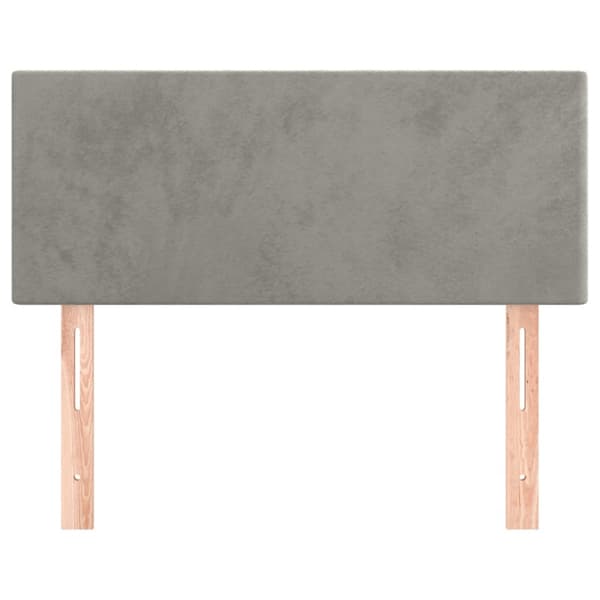 Sänggavel ljusgrå 80x5x78/88 cm sammet
