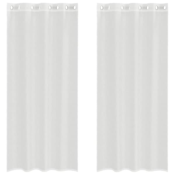 Voile gardiner med genomföringar 2 st vit