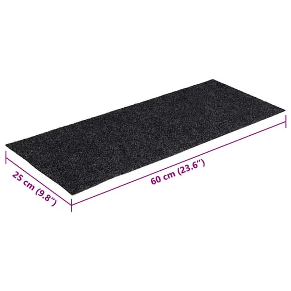 Trappmattor självhäftande 30 st 60x25 cm mörkgrå rektangulära