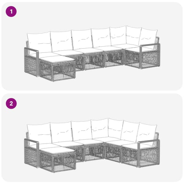 Trädgårdsoffset 7 pcs Svart konstrotting