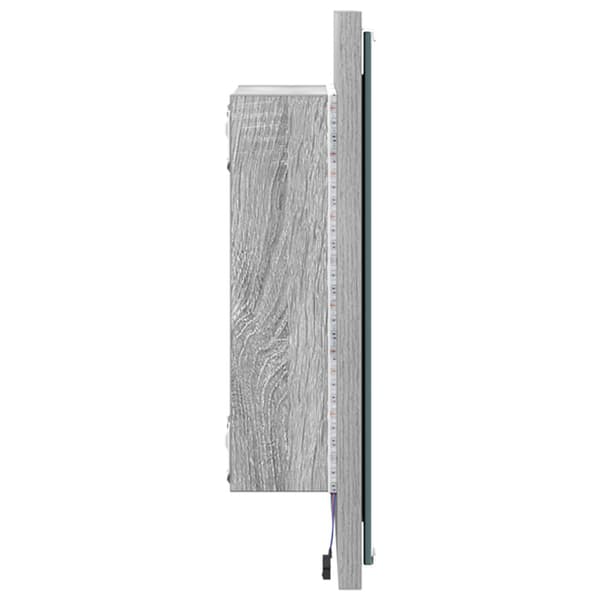 LED Badrumsspegel Grå Sonoma 40 x 37 x 8.5 cm Konstruerat trä