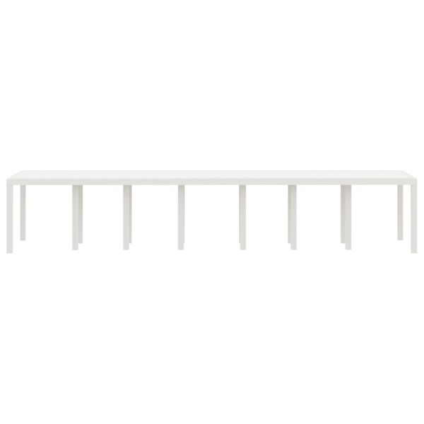 Trädgårdsbord Vit 400 x 100 x 73 cm konstrotting