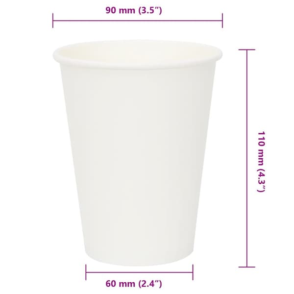 Kaffekoppar i papper 1000 st 12oz 300ml vit