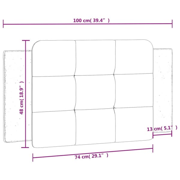 Huvudgavelkudde Zadar Vit 100 cm konstläder