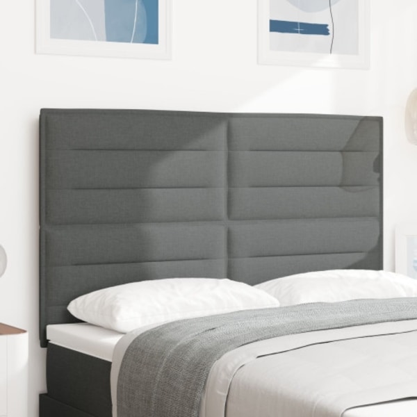 Sänggavel Linjer Design Mörkgrå 140 cm Tyg