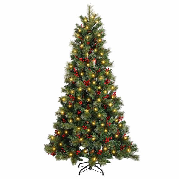 Plast Hingad Julgran 180 cm 300 LED-lampor Varmvit
