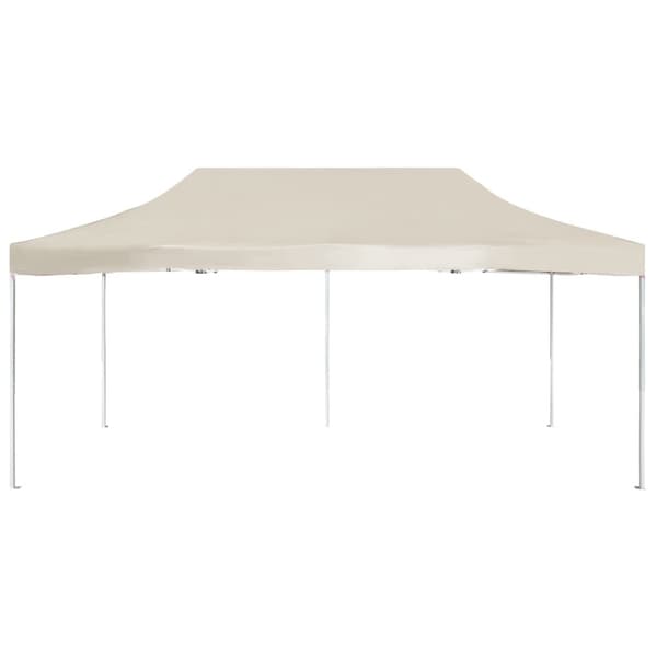 Hopfällbart partytält aluminium 6x3 m gräddvit
