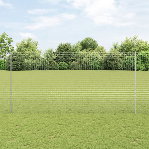 Stängselstolpe 11 pcs Silver 150 cm Stål