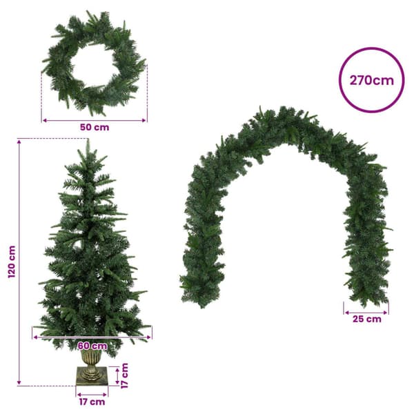 Mini julgran 120 cm PVC och PE Grön
