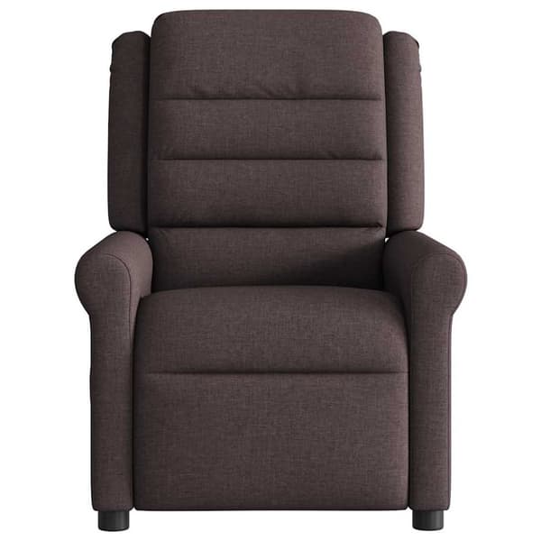 Elektrisk reclinerfåtölj mörkbrun tyg