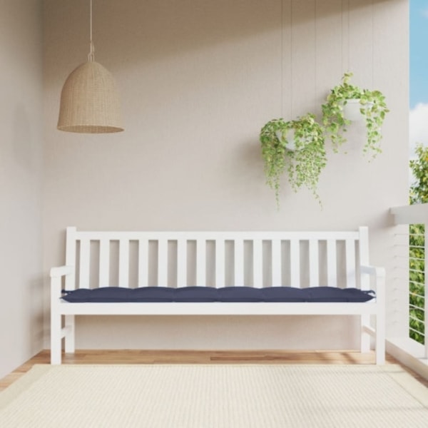 Bänkdyna för trädgården marinblå 200x50x7cm oxfordtyg