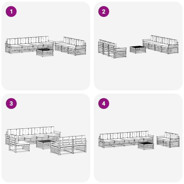 Utomhussoffset 8 pcs Vit och grädde