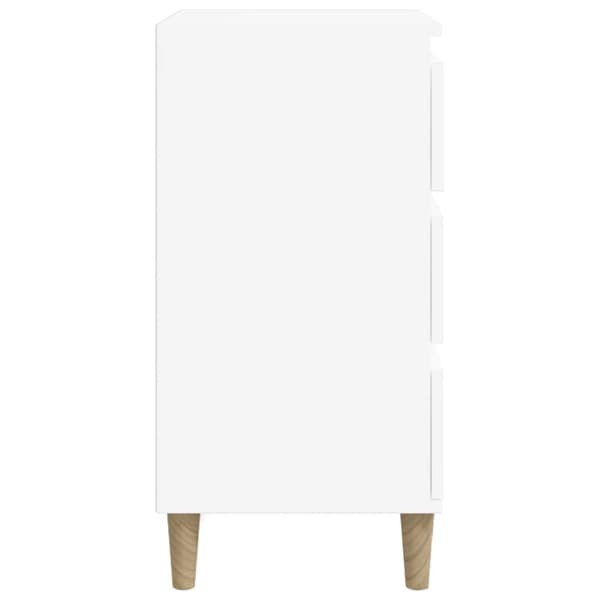 Sängbord vit 40x35x70 cm konstruerat trä