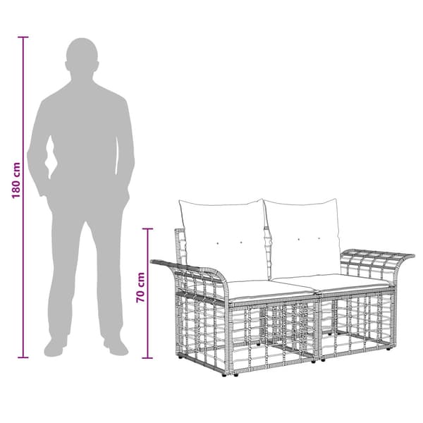 Utomhussoffset 12 pcs Svart och Mörkgrå Polyester