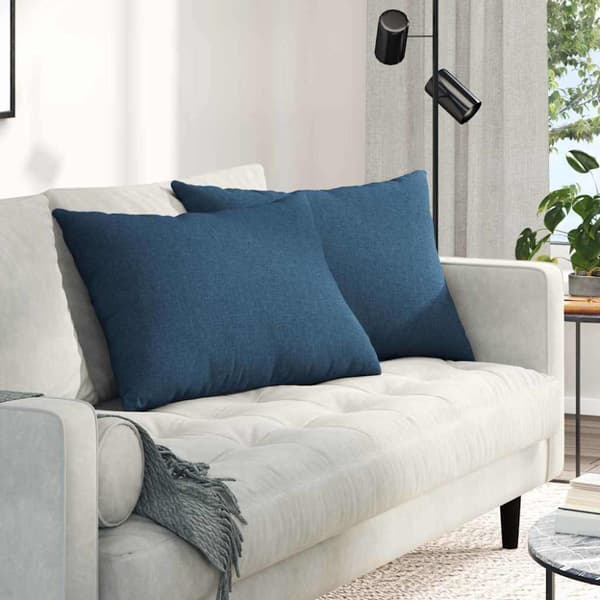 Sofakuddar 2 pcs Blå 70 x 50 cm tyg