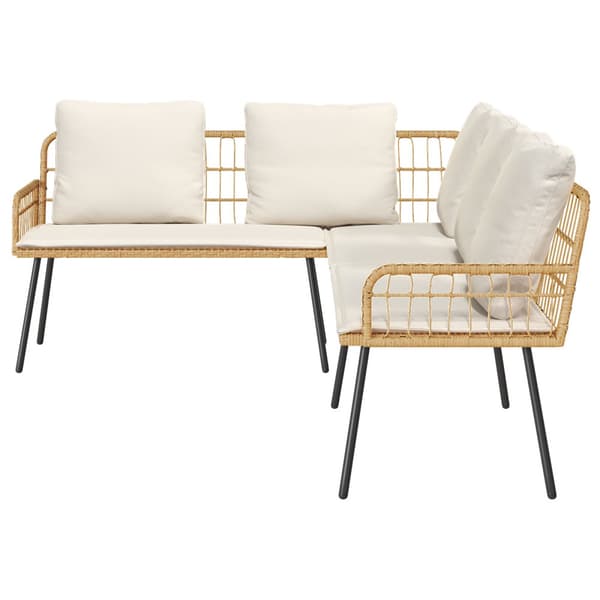 Trädgårdsoffset 2 pcs Beige konstrotting