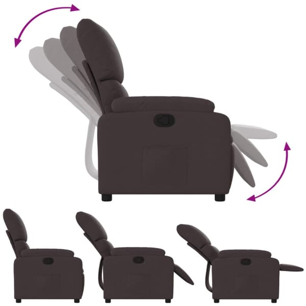 Reclinerfåtölj mörkbrun tyg