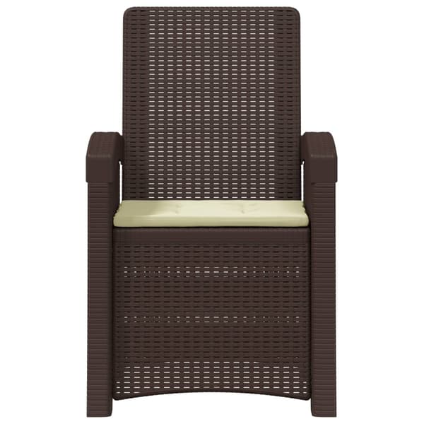 Reclining gardenstol i rottinglook 2 pcs Brun och gräddvit PP