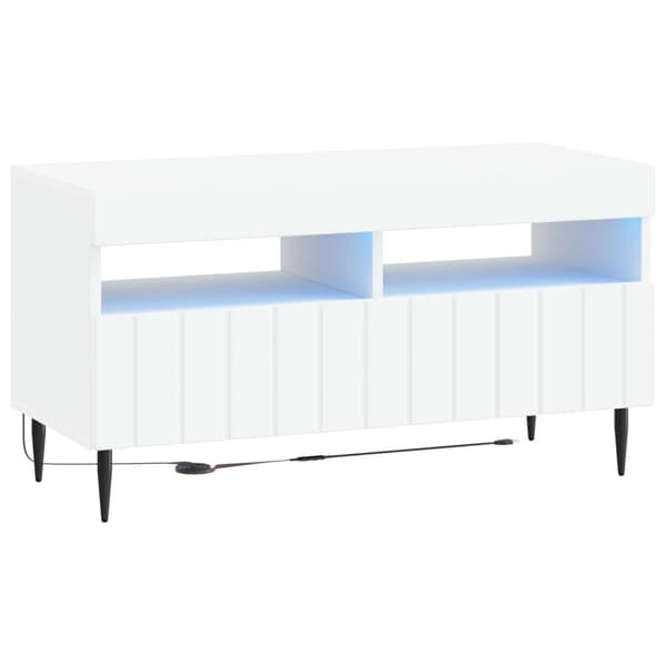 LED TV-skåp Vit Konstruerat trä