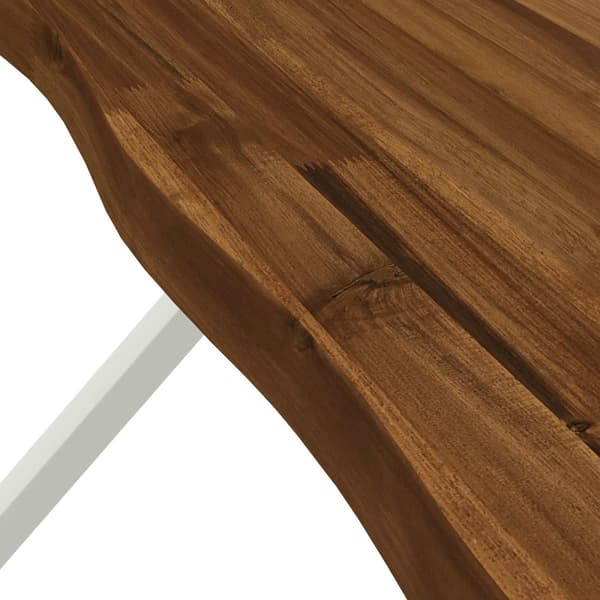 110 x 55 x 75 cm Massivt Akaciaträ Naturlig och vit Rektangulär