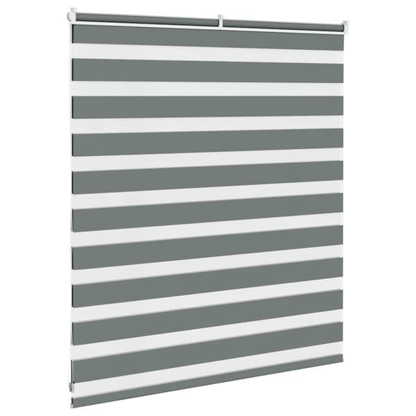 Rullgardin zebra mörkgrå 120x100 cm tyg bredd 115,9cm polyester
