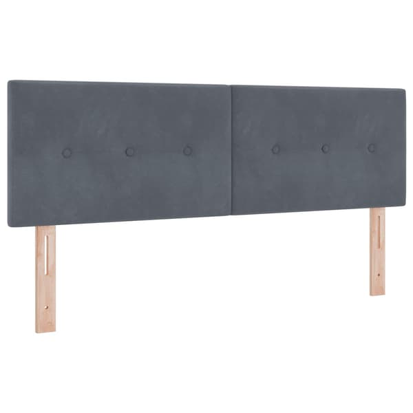 Boxspring säng med madrass och LED Mörkgrå 140 x 200 cm Sammet