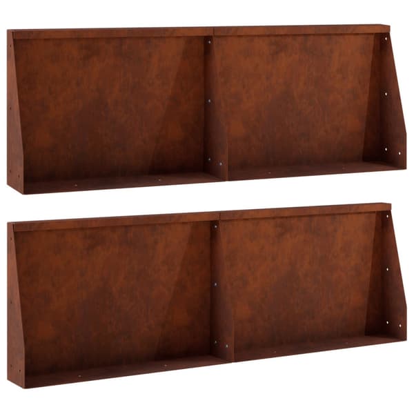 Stödvägg 4 st 60 x 12 x 40 cm Väderbeständig stål Rostig