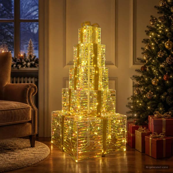 Stapelbar juldekoration med LED-presentboxar 250 LED-lampor