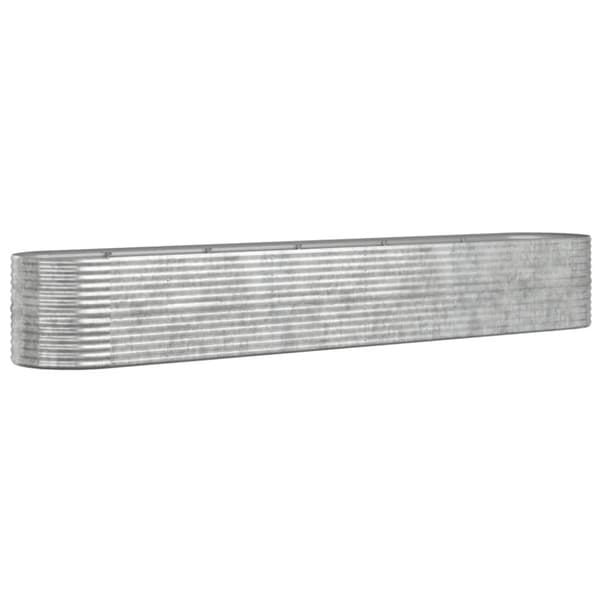 Odlingslåda galvaniserat stål 440x80x68 cm silver
