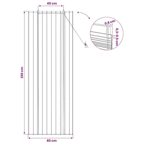 Rullgardin Brun 80 x 220 cm Vass