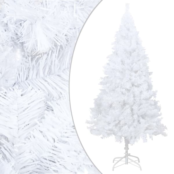 Belyst plastgran med kulor vit 180 cm PVC