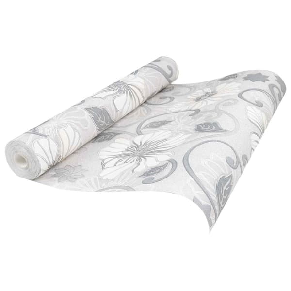 3D Solid Tapet Randig Blomma 10 x 0,53 m Non-woven tyg