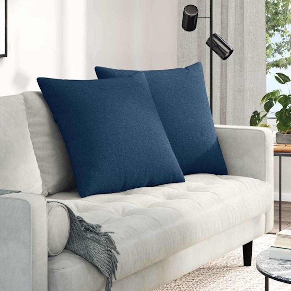 Sofakuddar 2 pcs Blå 60 x 60 cm tyg