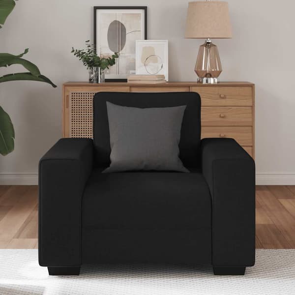 Soffstol svart 100x77x82 cm tyg