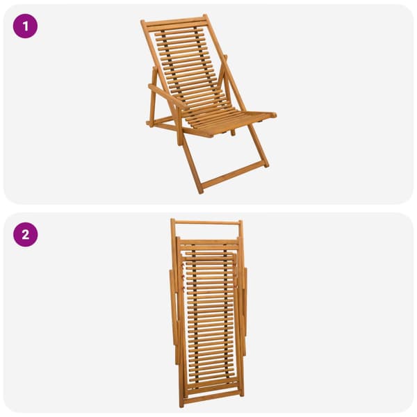 Deck Chair 3 Position Massiv Eukalyptus Trä Naturlig