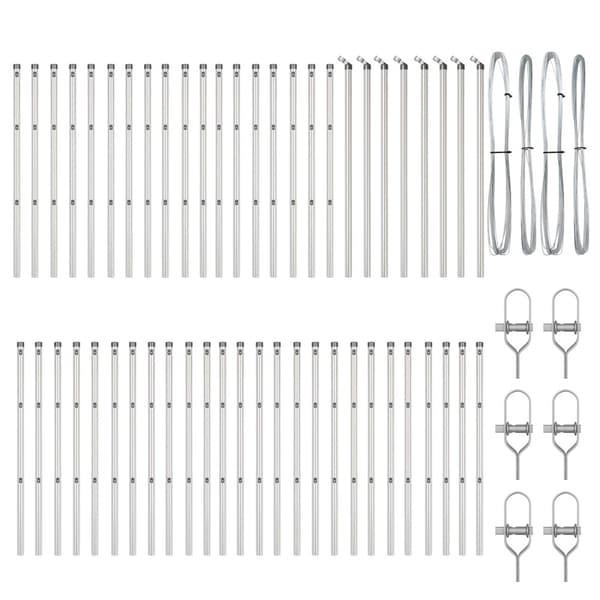 Stängselstolpe 52 pcs Grå 3,2 x 3,2 x 80 cm