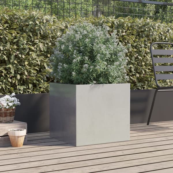 Odlingslåda silver 49x47x46 cm rostfritt stål