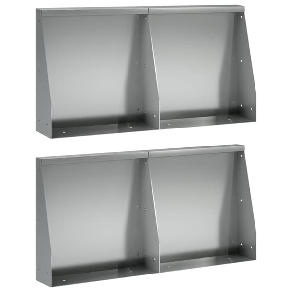 Stödvägg 4 st 40 x 12 x 50 cm Galvaniserat stål Silver
