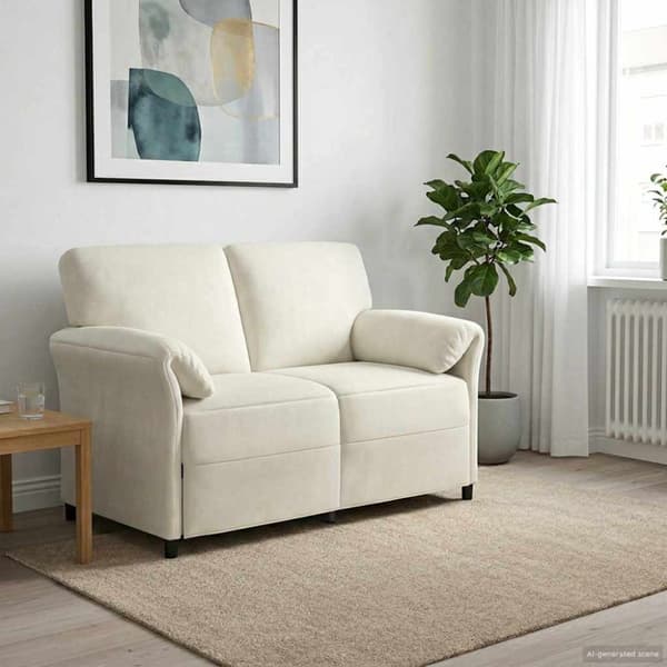 2-sits soffa Gräddvit 138 x 83 x 95 cm Sammet