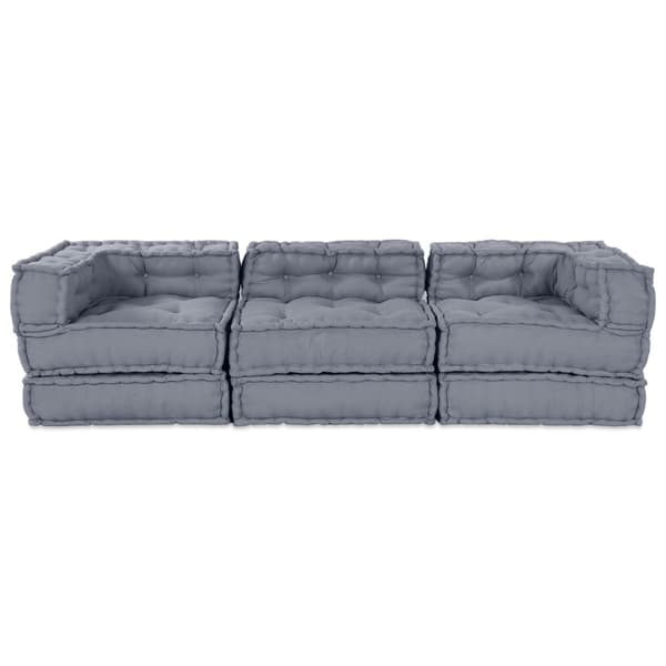Modulsofa enhet 3 pcs Grå Tyg