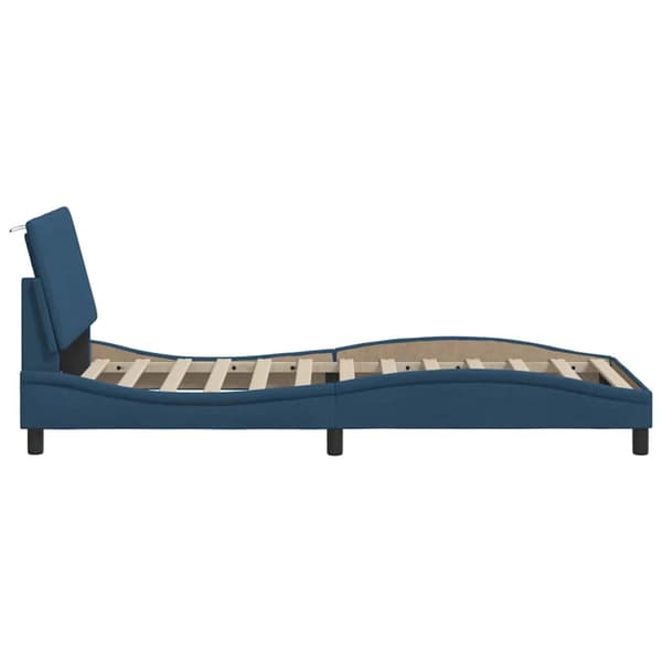 Bed Frame without Mattress "Hanko" Blue 90x200 cm Fabric