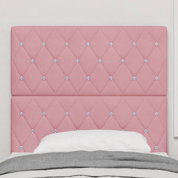 LED huvuddyna med LED-ljusslingor Rosa 100 cm Sammet