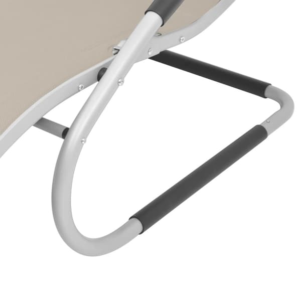 Solsäng med kudde aluminium och textilen gräddvit